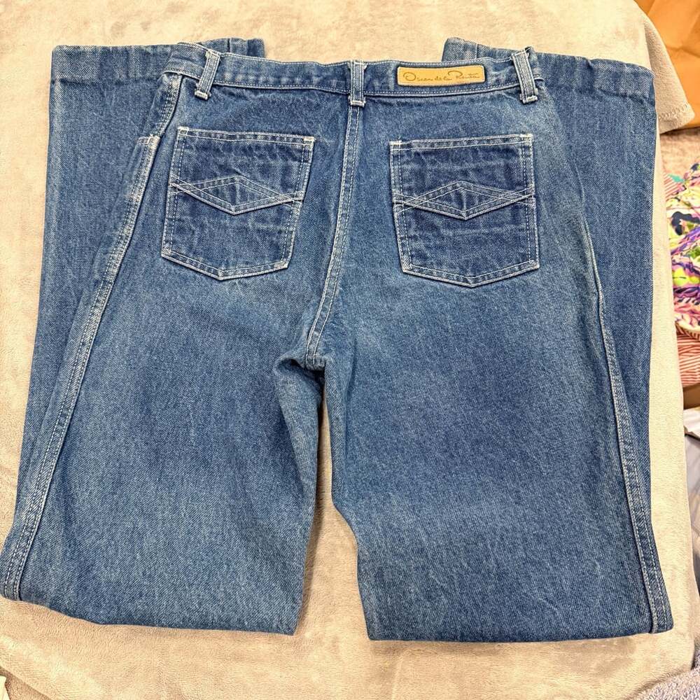 Oscar de la Renta Vintage Denim Jeans Blue High Waist Straight Leg